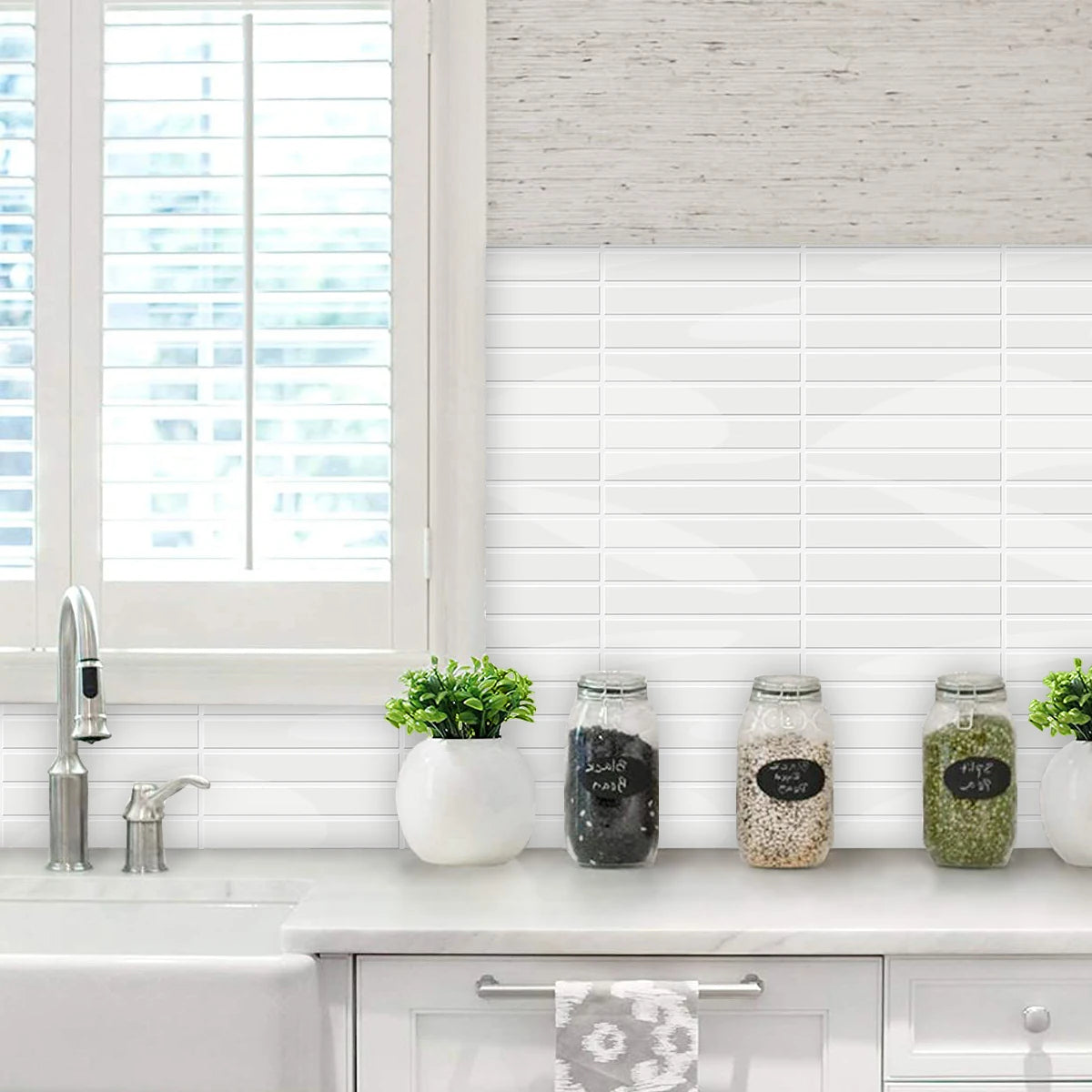 5pcs Subway Design Wall Tile Sticker Peel and Stick Thicker Backsplash 3DWallpaper Stick on Wall for Kitchen RV Room Decor