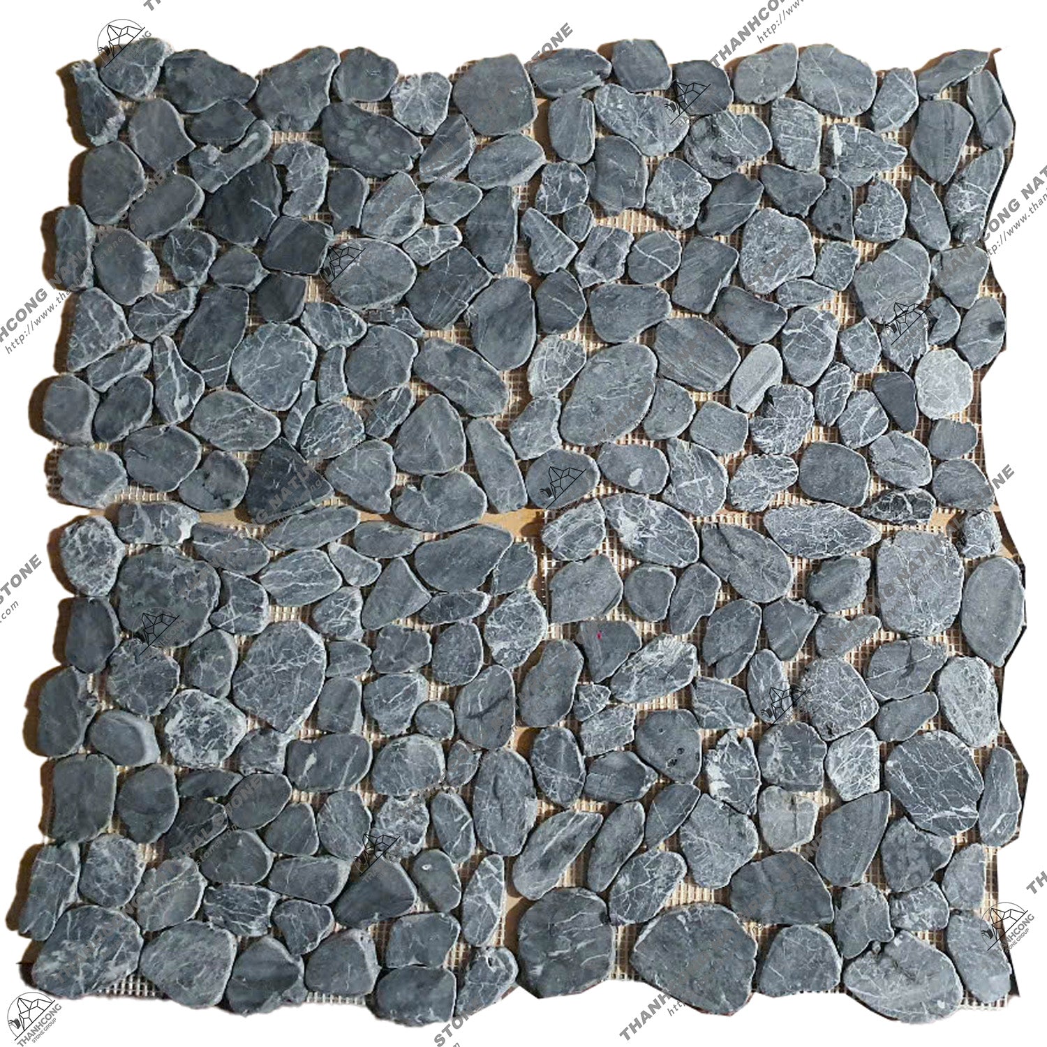 Modern 10mm Black Pebble Stone Mosaic Floor Tile for Interior Walls Black White Decorative Pattern for Bedroom Living Room Villa