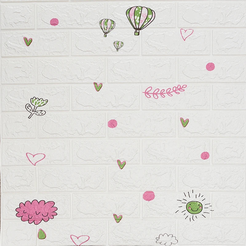 77cm*70cm 3D Wall Sticker Imitation Brick Bedroom Home Decor Waterproof Self-adhesive DIY Wallpaper for Bedroom And Kitchen
