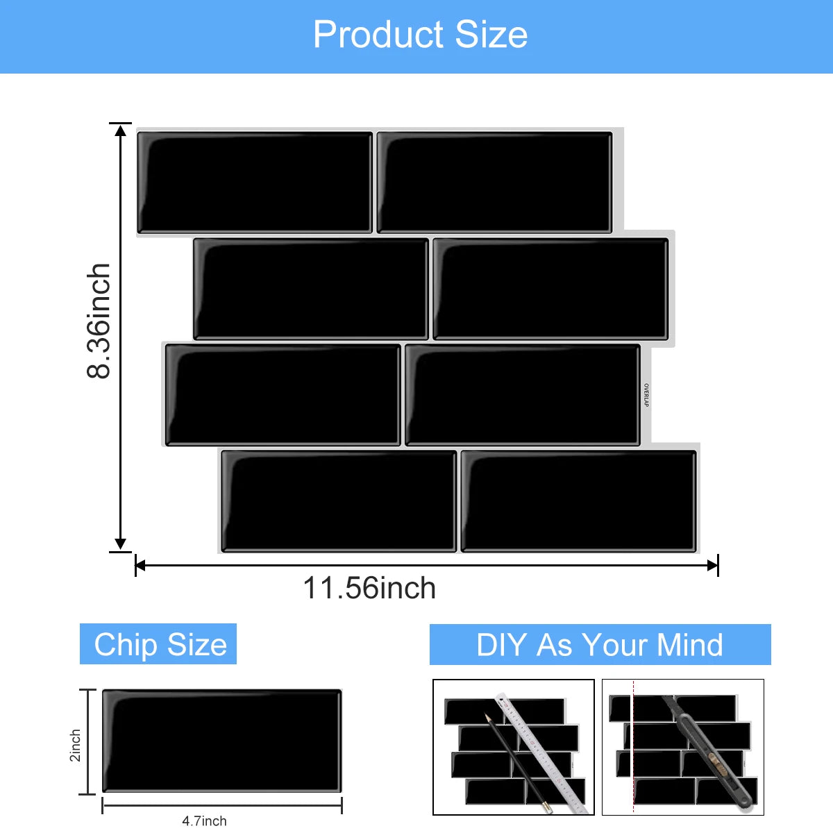 10 Pieces Premium Waterproof Wallpaper 3D Peel and Stick Subway Wall Tile Sticker for Kitchen & BathroomChildren's Room