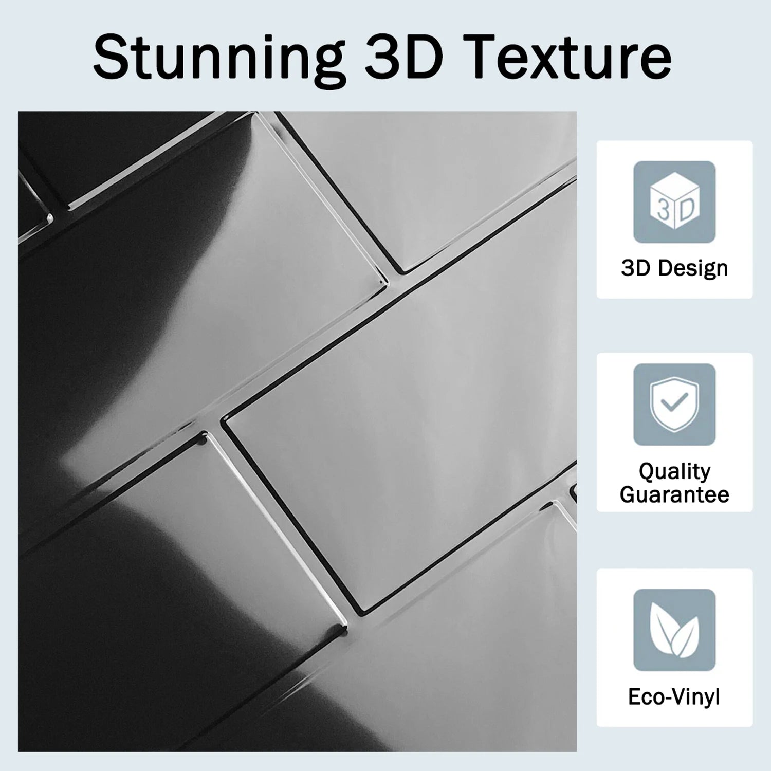 10 PCS Waterproof Brick Pattern 3D Textured Wall Panels DIY Tiles,Removable Self Adhesive Wall Tile Sticker Kitchen Bathroom