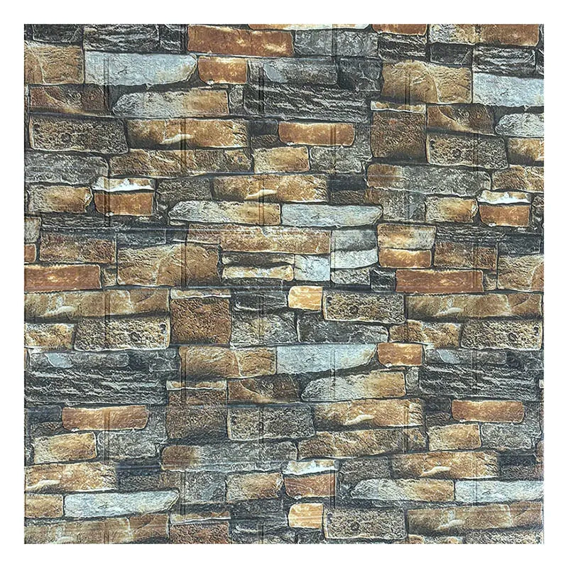 77cm*70cm 3D self-adhesive wallpaper waterproof brick retro wall stickers living room bedroom wall stickers home decoration