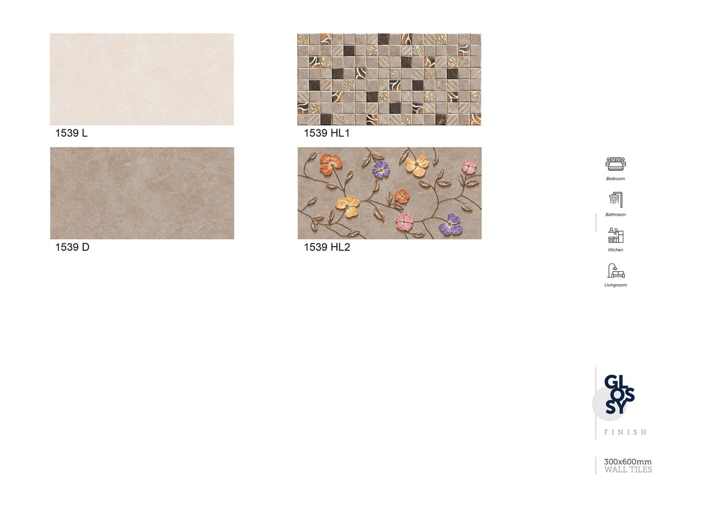 Gạch ốp tường Ceramic 300x600mm giả thẻ
