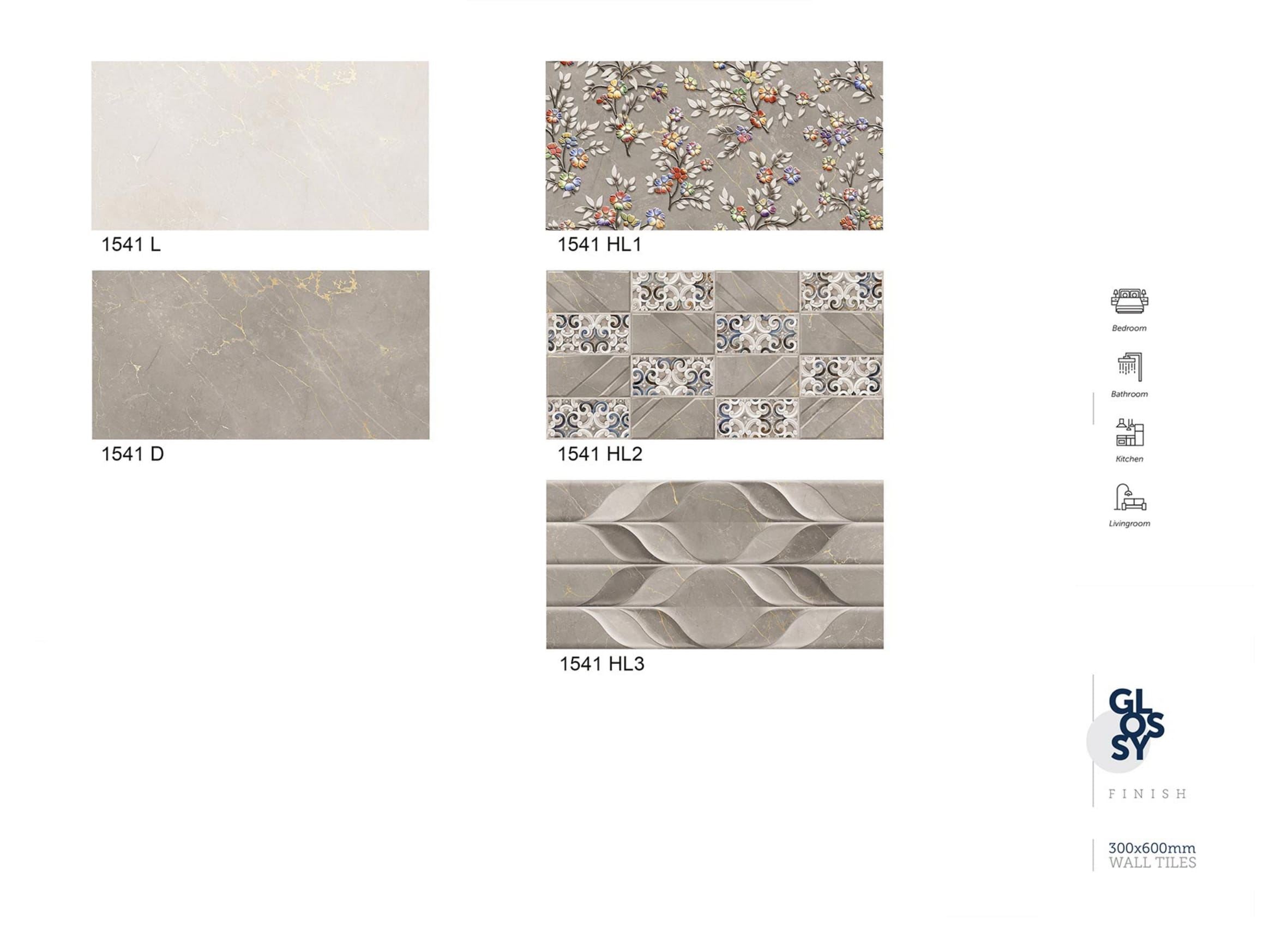 Gạch ốp tường Ceramic 300x600mm giả thẻ