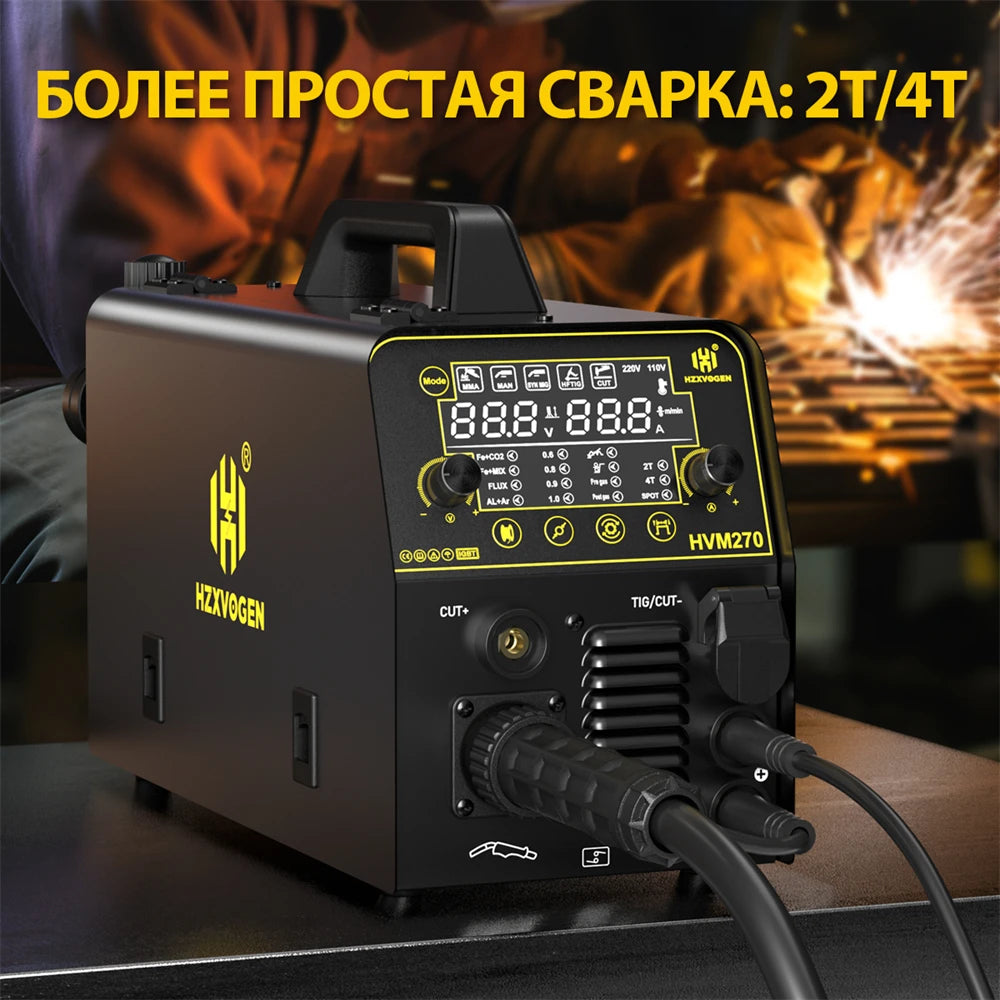 HZXVOGEN HVM270 Máy Hàn 6 Trong 1 Nhôm CUT MIG MMA HF