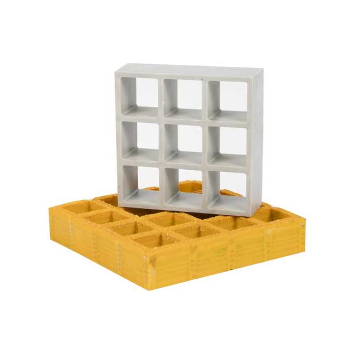 Làm đẹp môi trường 40*40*38 Nền cách nhiệt sợi thủy tinh bền FRP Grating cho lối đi quang điện