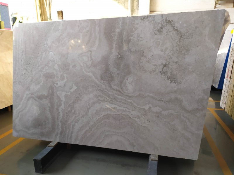 Đá Cẩm Thạch Đánh Bóng Xám Bạc Thật Vân Mây Tự Nhiên Mới Trung Quốc Tấm Lớn và Gạch Lát Sàn