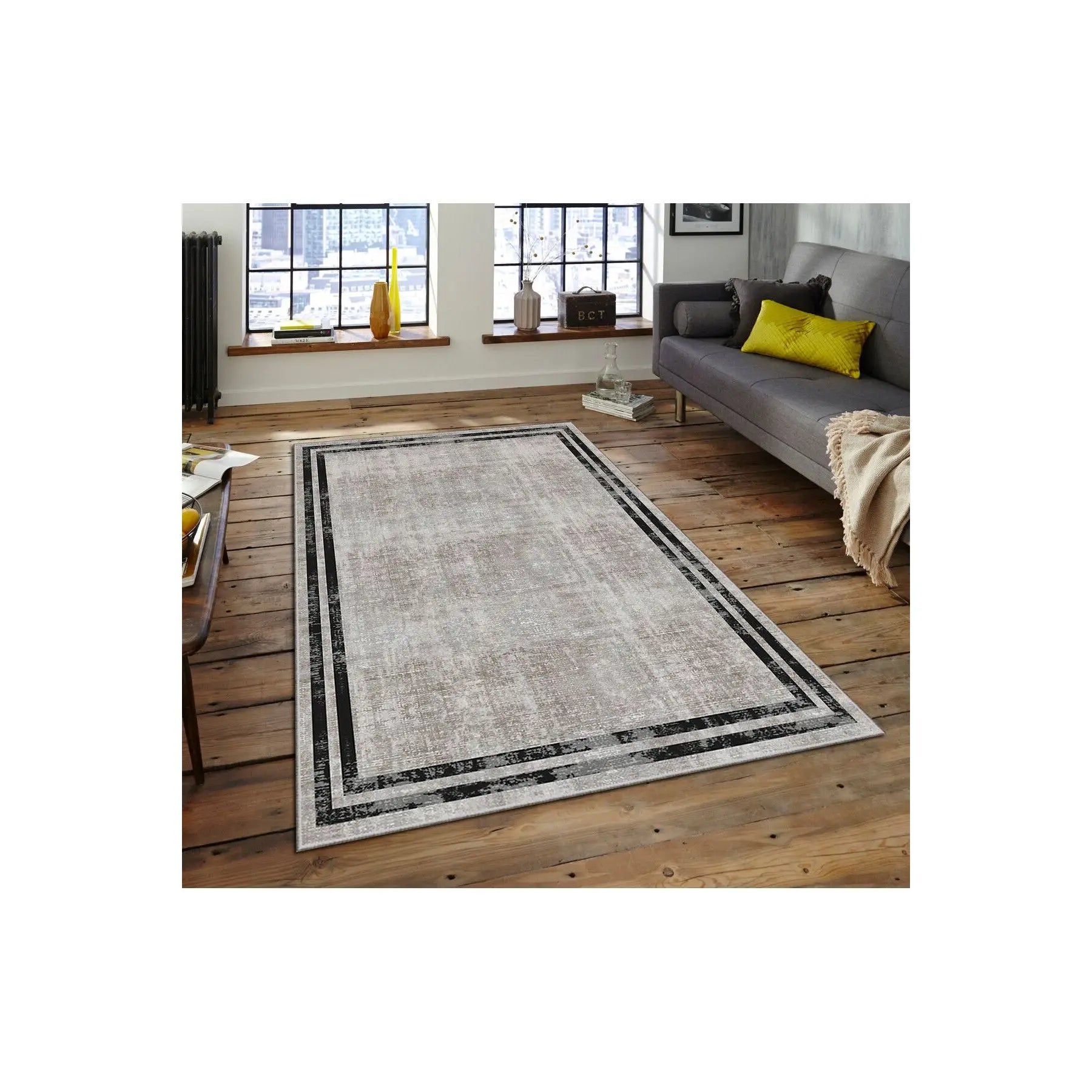 3D Digital Printed Panel Pattern Non-Slip Flooring Carpet 288NGR2369 Tiles