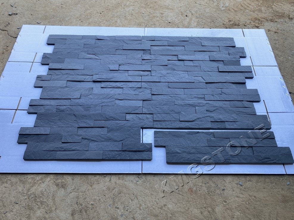 Sỉ Tấm Đá Veneer Phiến Đen Tự Nhiên Ốp Tường Ngoại Thất