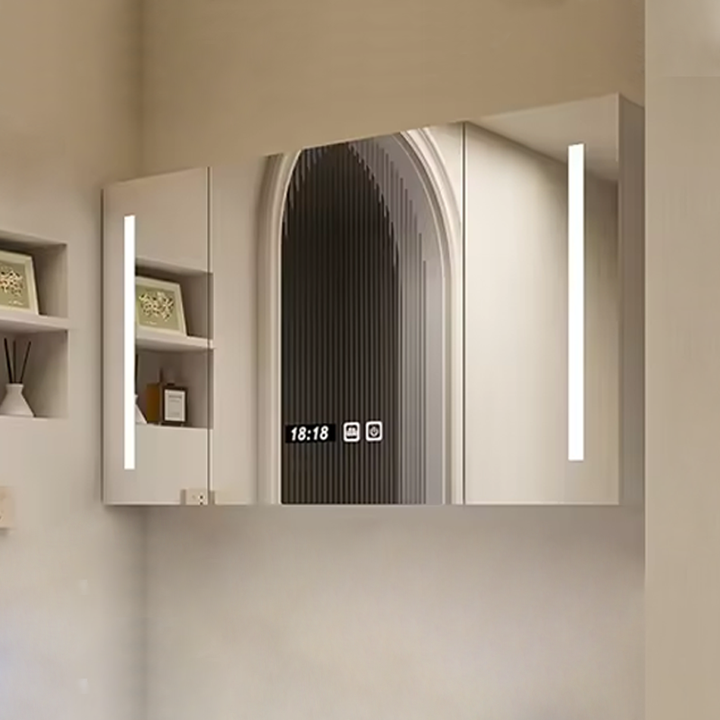 Gương phòng tắm sang trọng thiết kế thông minh cảm ứng đèn LED chống mờ sương