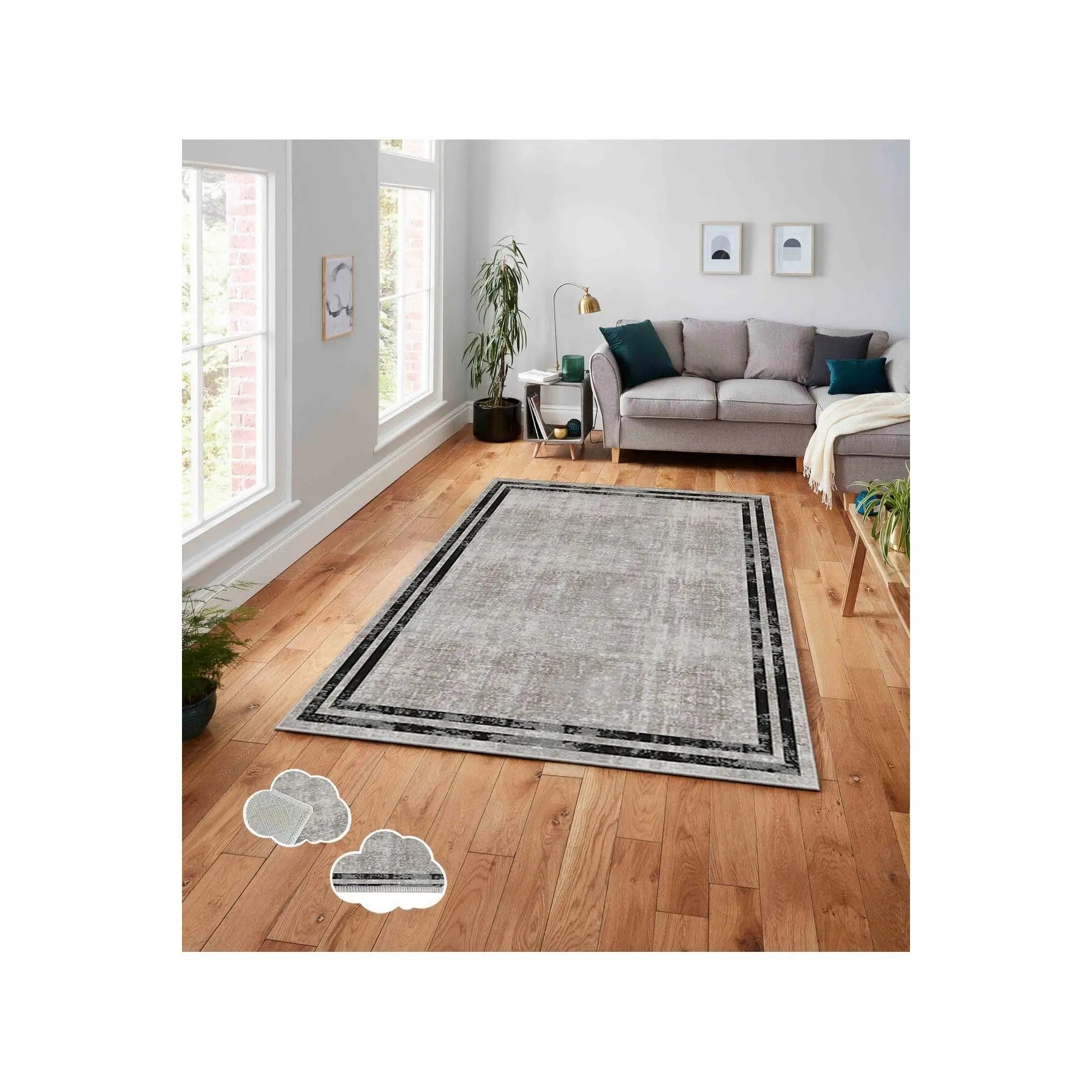 3D Digital Printed Panel Pattern Non-Slip Flooring Carpet 288NGR2369 Tiles