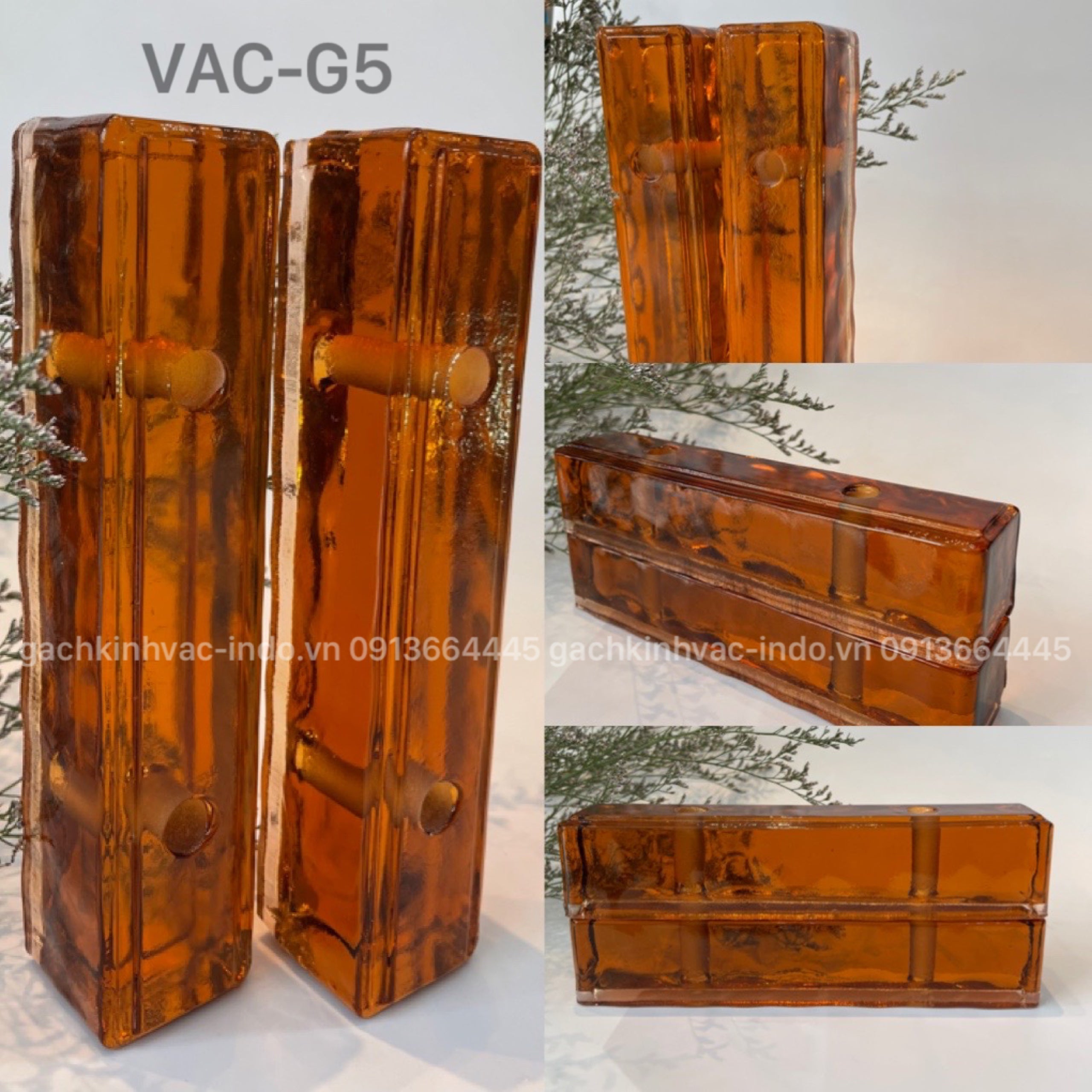 GẠCH KÍNH KHỐI ĐẶC LỖ G5
