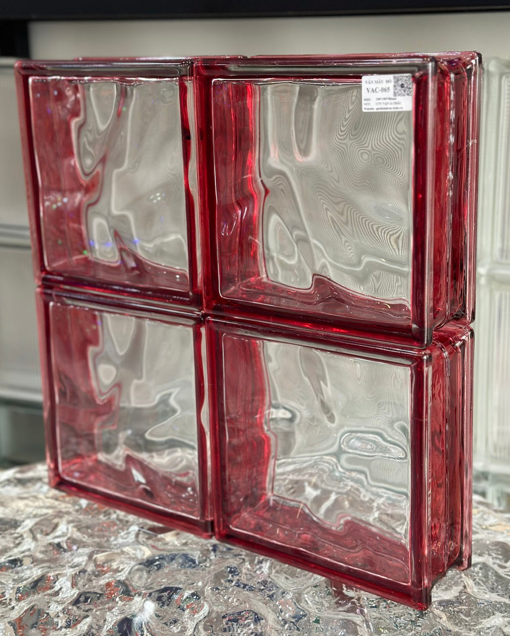 Gạch Kính Vân Mây Đỏ VAC-065