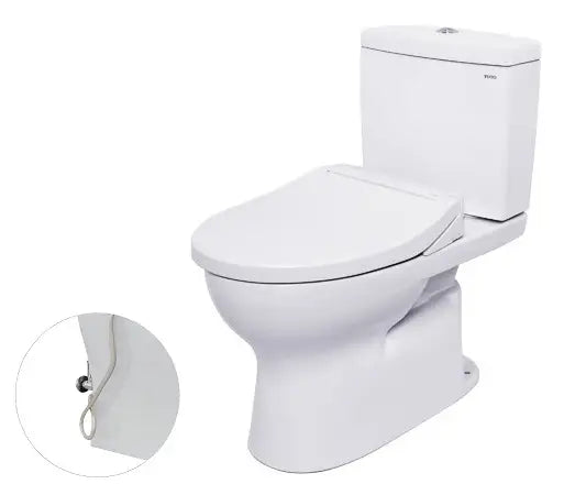 Bàn cầu toilet hai khối, nắp đóng êm kèm vòi rửa nước lạnh TCW07S CS320DRE2W