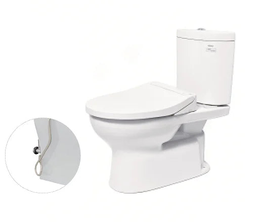 Bàn cầu hai khối, nắp đóng êm kèm vòi rửa nước lạnh TCW07S CS325DRE2W