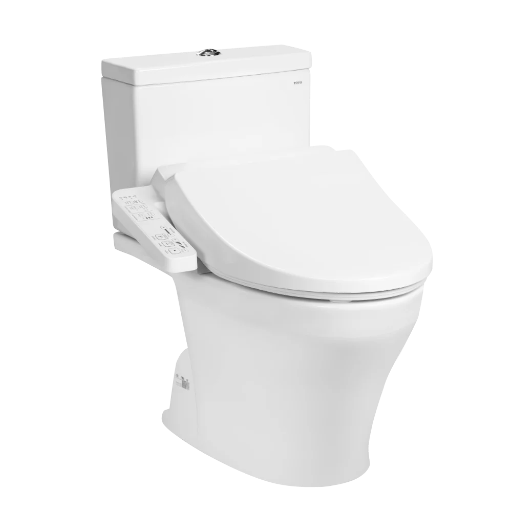 Bàn cầu hai khối kèm nắp rửa điện tử WASHLET dòng C2 cơ bản TCF23710AAA CS326DW18XW