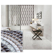 Gạch mosaic gốm mix thủy tinh trang trí phòng tắm 308x297mm 12S03 màu đen