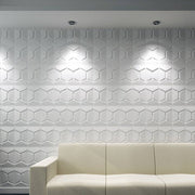 Gạch 3d ốp tường trang trí chống thấm màu trắng