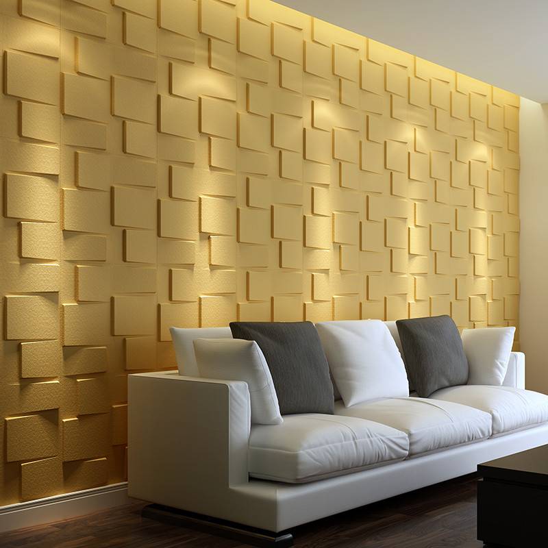 Gạch 3d ốp tường trang trí chống thấm màu vàng – Daisan Store
