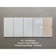 Gạch thẻ KT 75x150mm trắng bóng phẳng STA75150