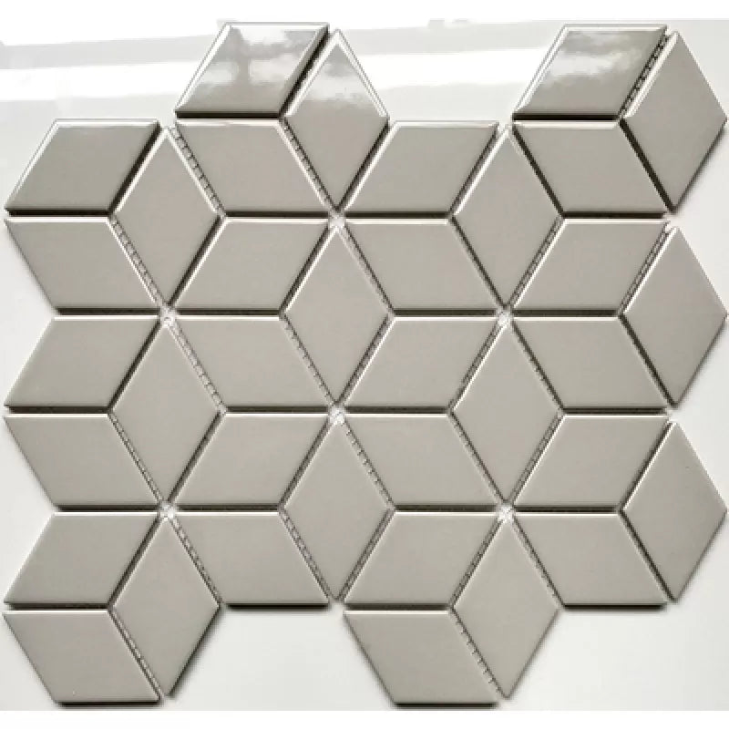 Gạch Mosaic thoi xám bóng kt 48x82x6mm EO51508