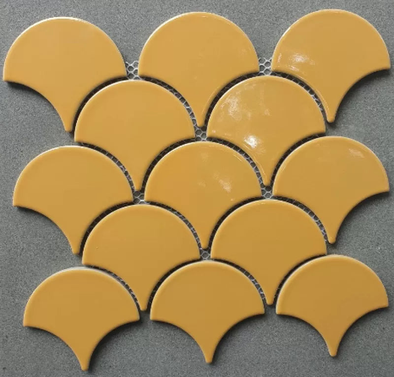 Mosaic vảy cá màu vàng men bóng GP-FT113YL