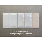 Gạch thẻ KT 75x150mm trắng bóng vát PSTA75150-B