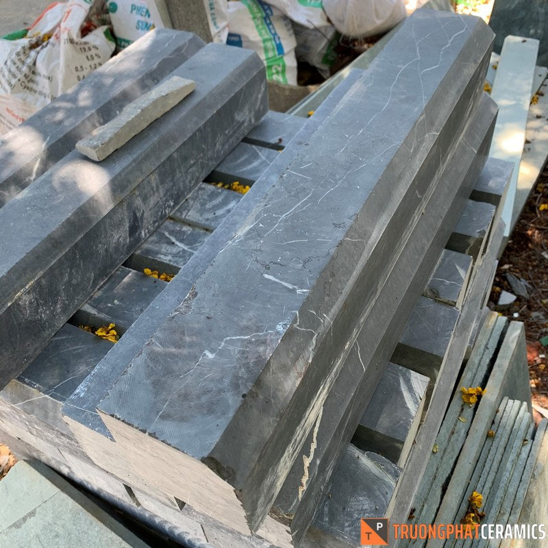 Đá bó vỉa vườn xanh đen mài