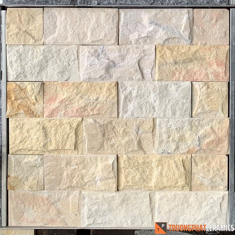 Đá ốp tường bóc vàng 10×20