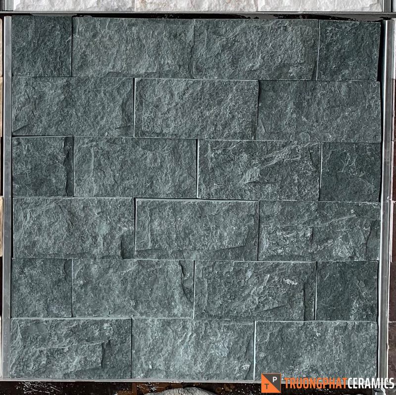 Đá ốp tường bóc xanh 10×20