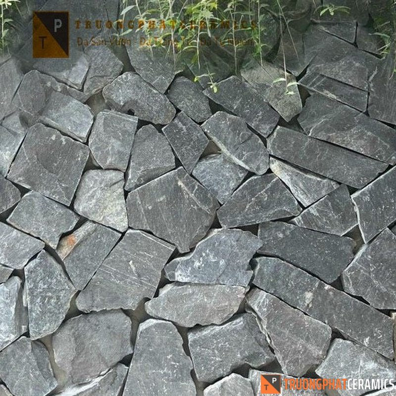 Đá ốp tường đá rối đen
