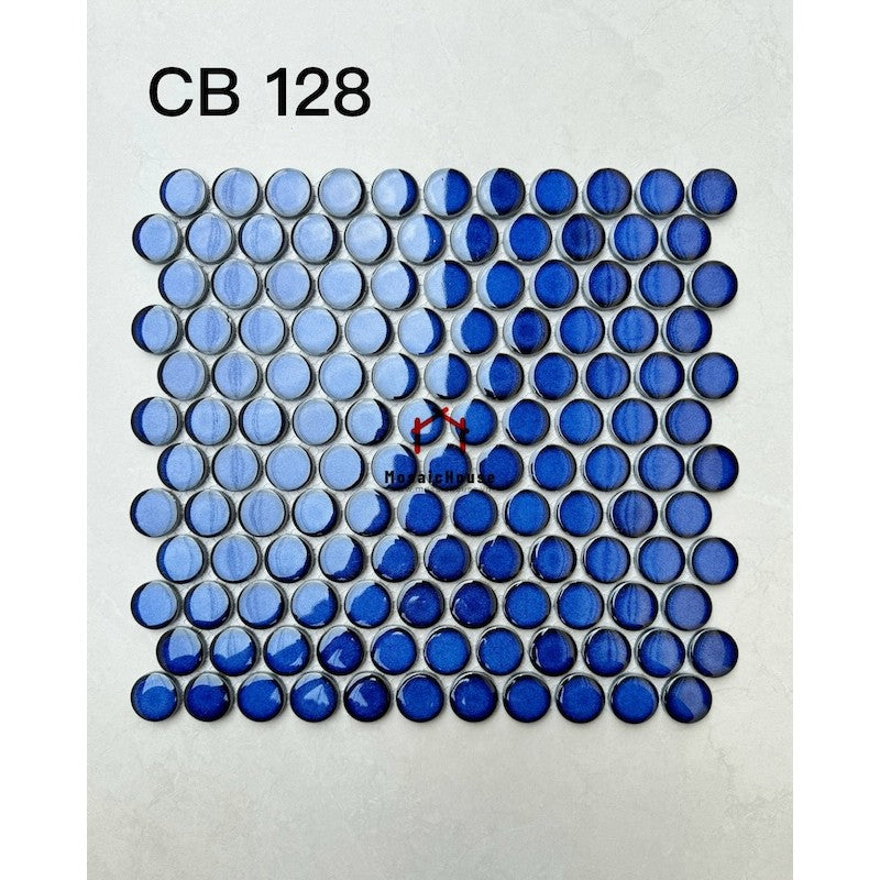 GẠCH MOSAIC CHẤM BI MÀU XANH DƯƠNG CB 128