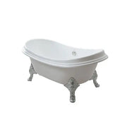 Bồn tắm đặt sàn gang tráng men, chân mạ bạc FBY1756PTNEW