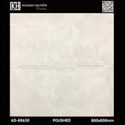 Gạch men màu trắng xám bóng, hoa văn mây, kích thước 800x800mm, mã AD-88630.