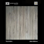 Gạch vân gỗ màu xám nhạt, kích thước 200x1000mm, họa tiết vân gỗ tự nhiên.