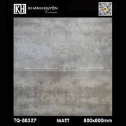 Gạch men xám nhám, họa tiết vân mờ, kích thước 800x800mm.