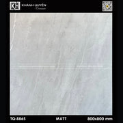 Gạch lát màu xám nhạt, vân mờ, kích thước 800x800mm, thương hiệu Khánh Huyền.