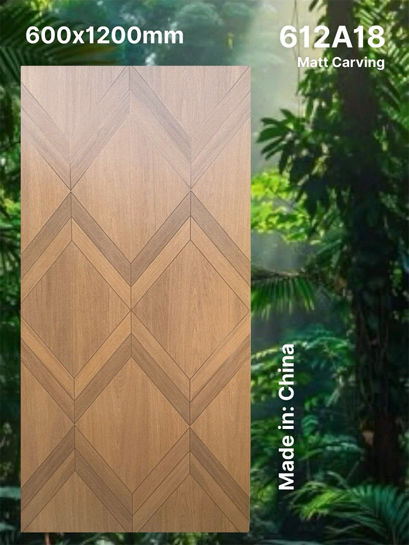 Bộ sưu tập Gạch Ốp Lát 60x120cm Trung Quốc màu vân gỗ 612A18
