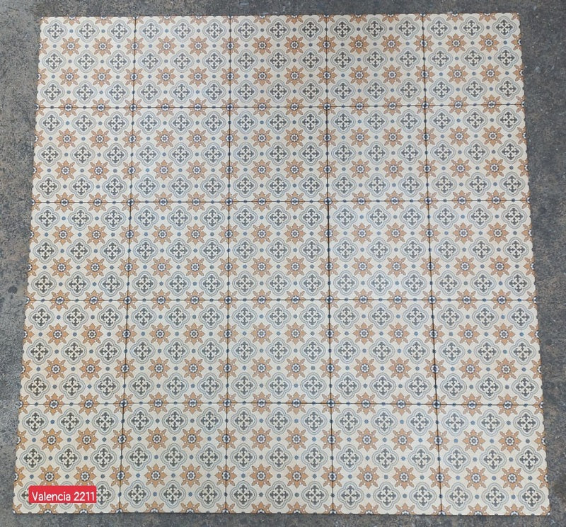 Gạch bông 20×20 cm trang trí hoa văn dị hình vàng Royal 2211 – Daisan Store