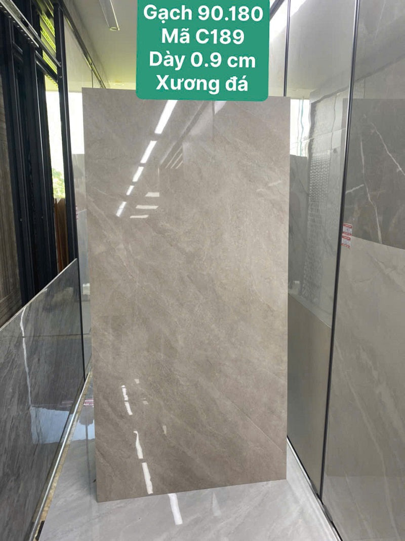 Gạch Ốp Lát 90x180cm Trung Quốc màu vân đá nâu ánh vàng nhạt C189