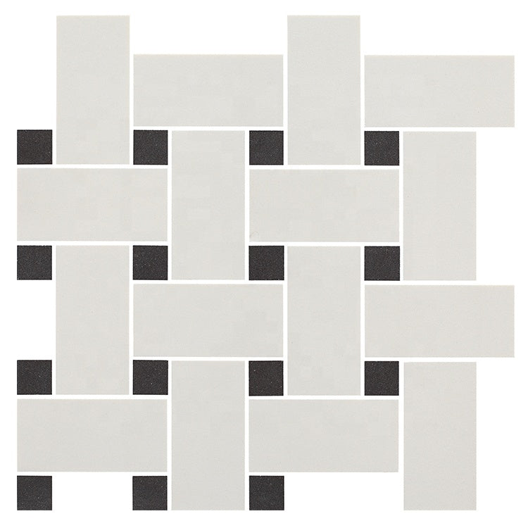 Gạch Mosaic Đá Cẩm Thạch Chống Trượt Đen Trắng Lát Sàn, Ốp Tường Bếp, Ốp Tường