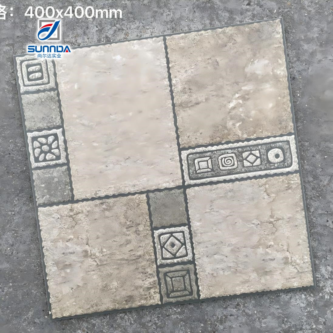 30x30 40x40cm Gạch lát sàn gốm sứ Porcelain ngoài trời chống trượt, vân đá cuội, bề mặt mờ