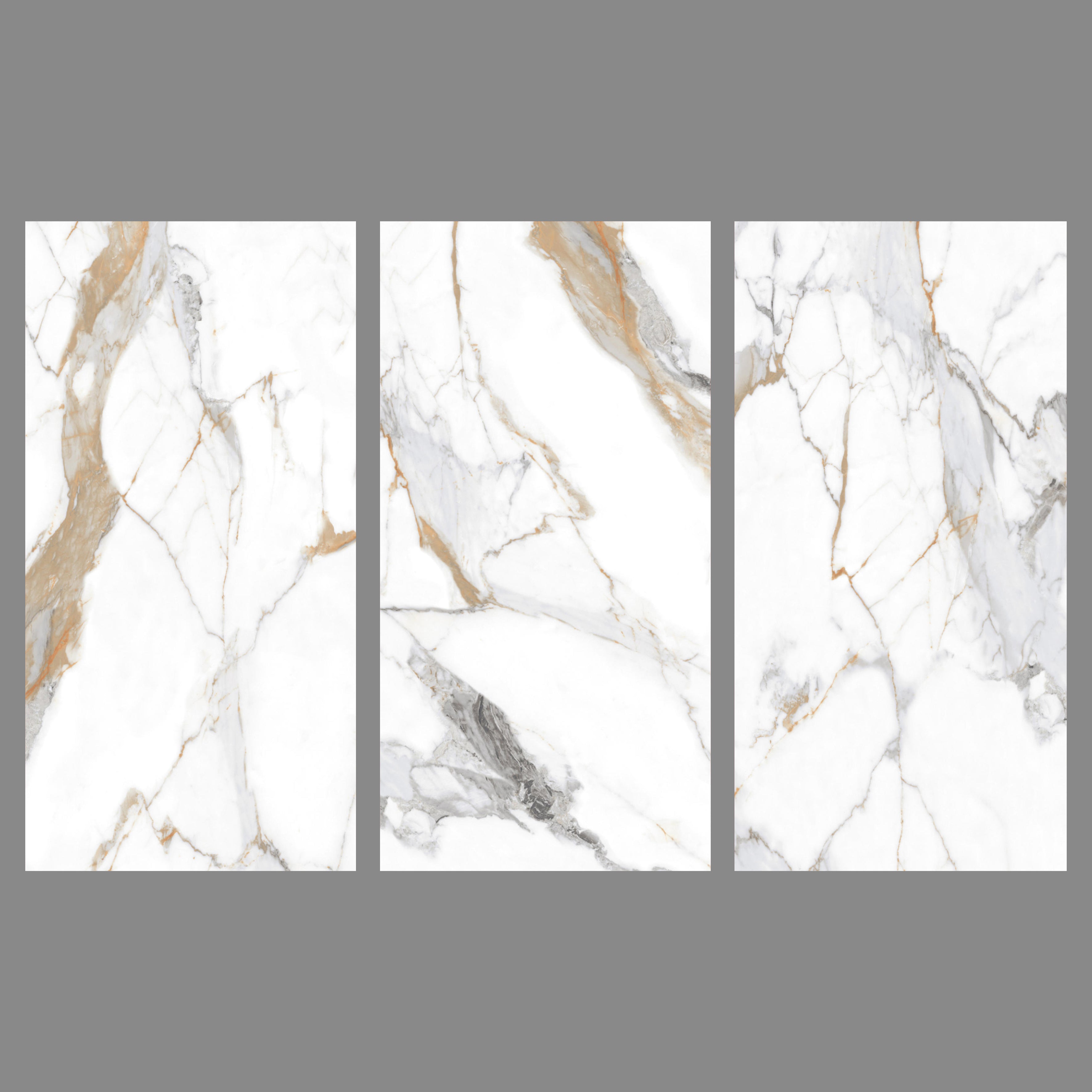 Gạch Đá Cẩm Thạch Trắng Đánh Bóng 1200x600 Dùng Cho Tường Và Sàn Phòng Tắm, Bán Buôn Gạch Trang Trí Tường Sàn Màu Trắng Vân Xám