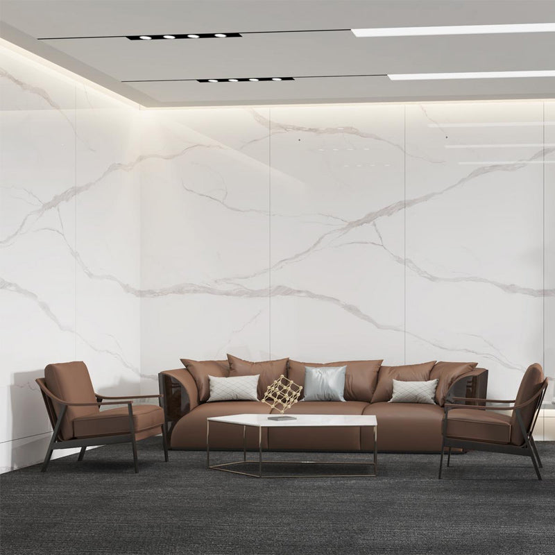 Gạch Porcelain Đá Nung Kết Tấm Lớn Cho Tường Nền & Sàn Nội Thất 1200*2700mm Bề Mặt Bóng