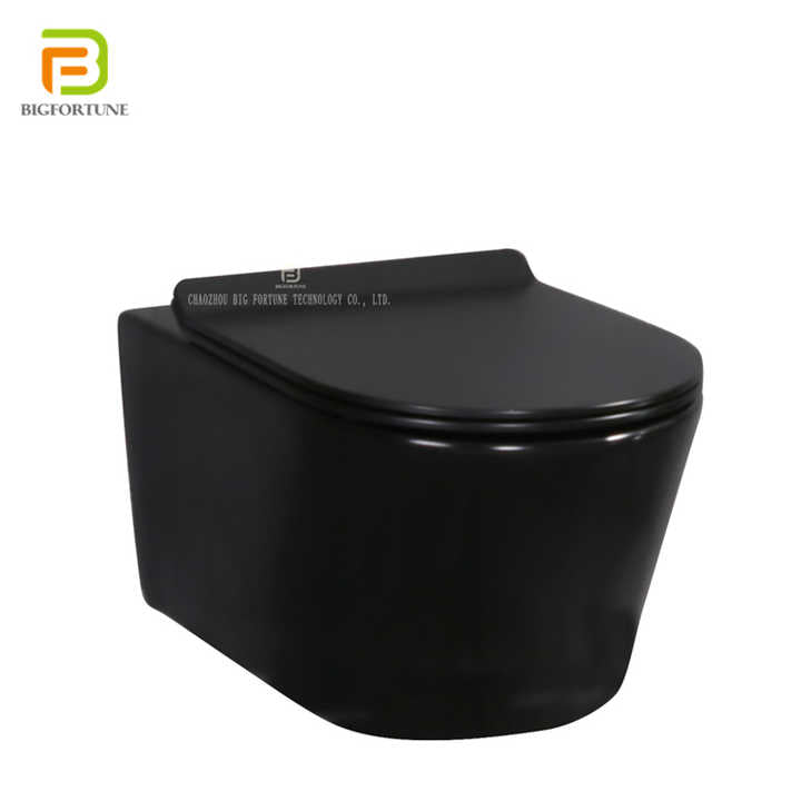 Bán buôn sứ đen tròn treo tường nhà vệ sinh Commode sứ treo bồn cầu P Trap treo tường nhà vệ sinh