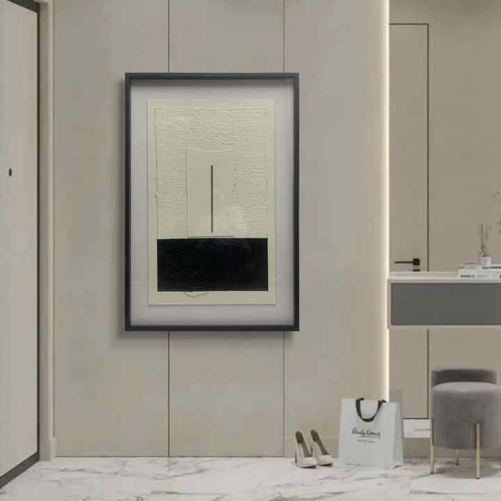 JZ Home Decor Khung Tranh Treo Tường Trừu Tượng Vẽ Tay Kết Cấu Ghép Nối Nghệ Thuật Treo Tường 3D Tác Phẩm Nghệ Thuật Tùy Chỉnh