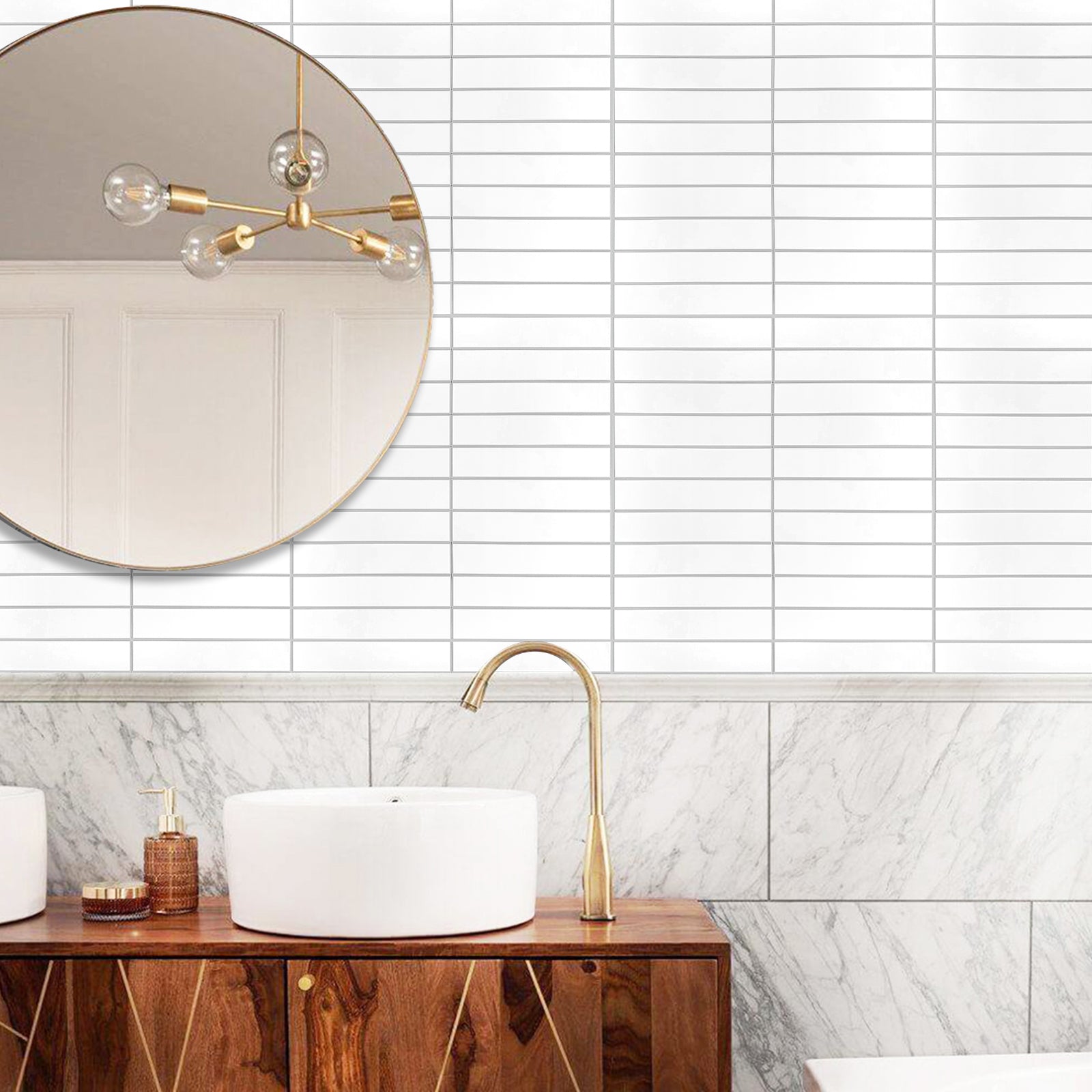 Gạch 3D Mosaic Tự Dán Chống Thấm Nước 4MM