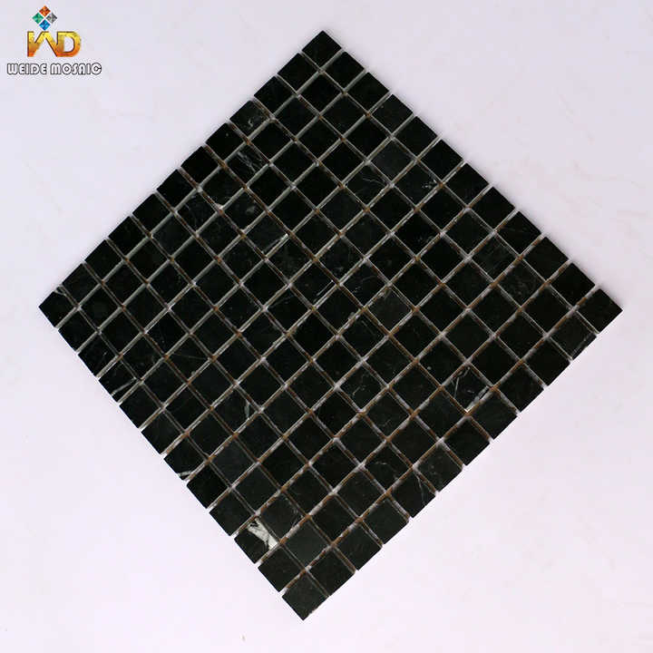 Gạch Mosaic Đá Cẩm Thạch Marquina Đen Bóng Cho Nội Thất
