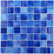 Gạch mosaic thủy tinh sáng tạo màu xanh lam trang trí mới cho phòng tắm