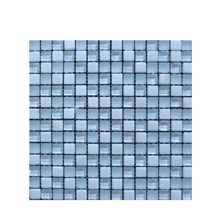 Phật Sơn Sot Sale Gạch mosaic kính vuông màu xanh dương nhạt cho hồ bơi, ốp tường bếp, nền tường nhà vệ sinh